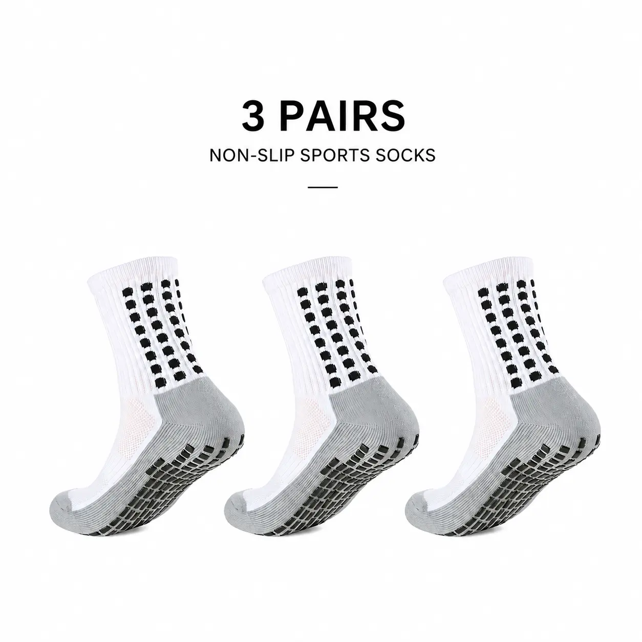 Men's Anti-Slip Soccer Grip Socks for Football Training & Matches, Athletic Performance Team Sports Socks with Arch Support & Elastic Cuff