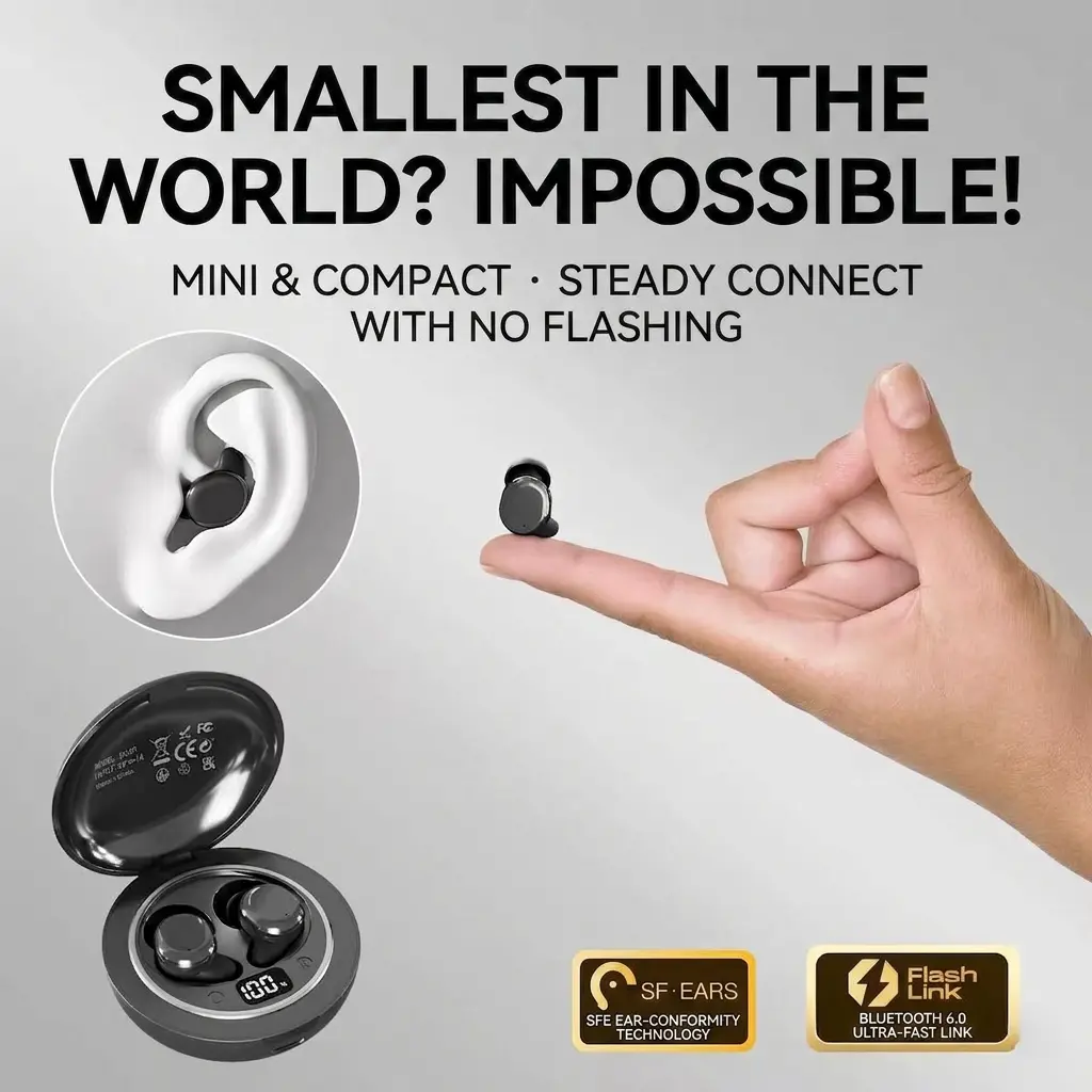 audifonos bluetooth mini sleep wireless earbuds with led digital charging case low latency gaming earbuds with app control eq tuning and noise isolating design for side sleeping work study discreet public listening Audio Headphone