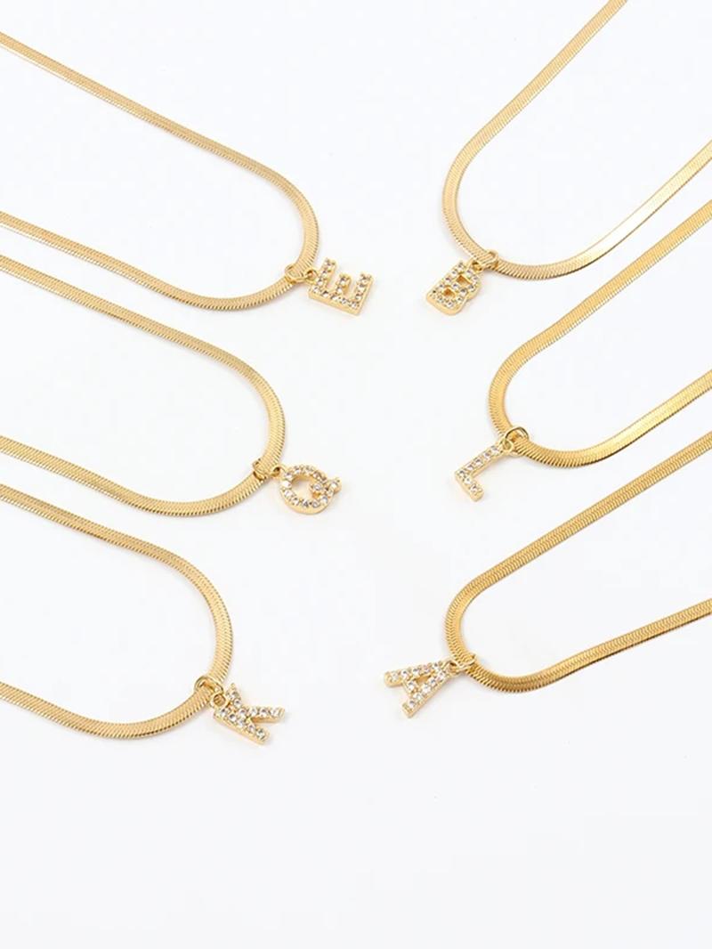 Fashion Letter Design Pendant Necklace for Women, Elegant Rhinestone Necklace, Fashion Jewelry for Party, Daily Clothing Decor, Trendy All-match & Exquisite Jewelry for Birthday Gift