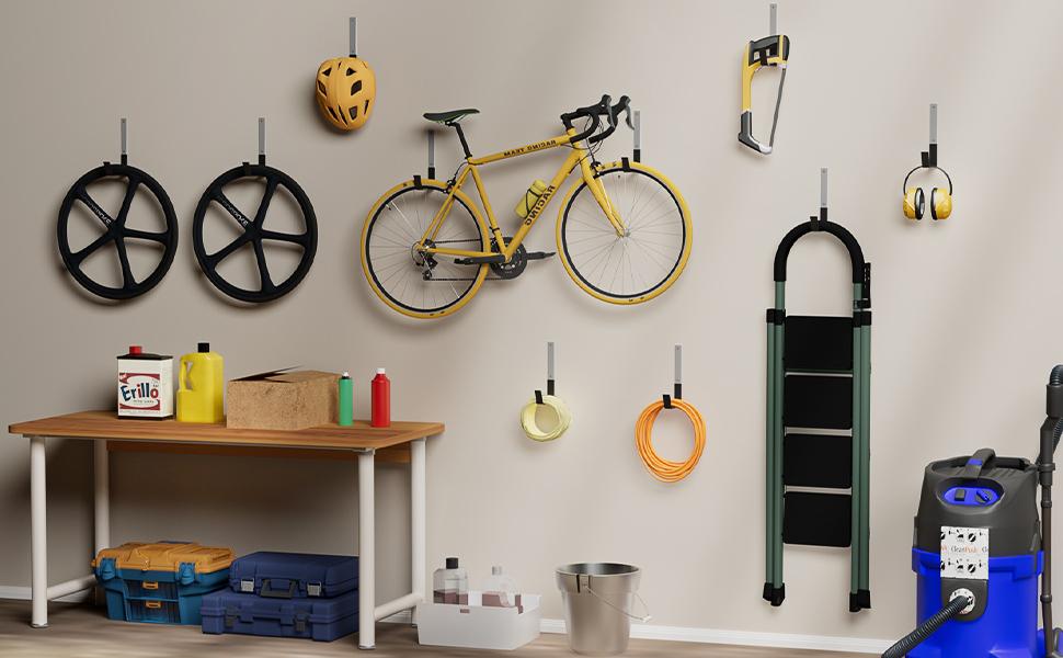 Heavy Duty Steel Hooks,Garage Storage Utility Hooks,Heavy Duty Tool Organizer,Steel Wall Mount Hook, Hose Hanger, Garage Garden Hooks (2)