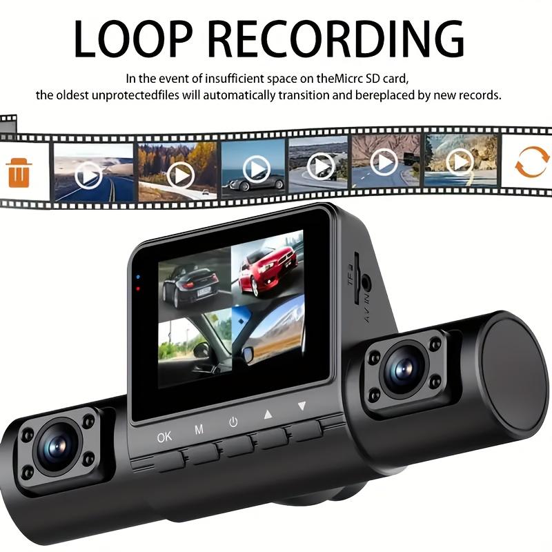 4-Lens Dash Camera Full HD Vehicle DVR with 2-Inch Display, Night Vision, Loop Recording, Motion Detection, Front & Rear Wireless Recording, Rear View Mirror Dash Cam for Accident Evidence, Safe Driving, Parking Monitor, Optional 32GB Storage, Dashcam, Fu