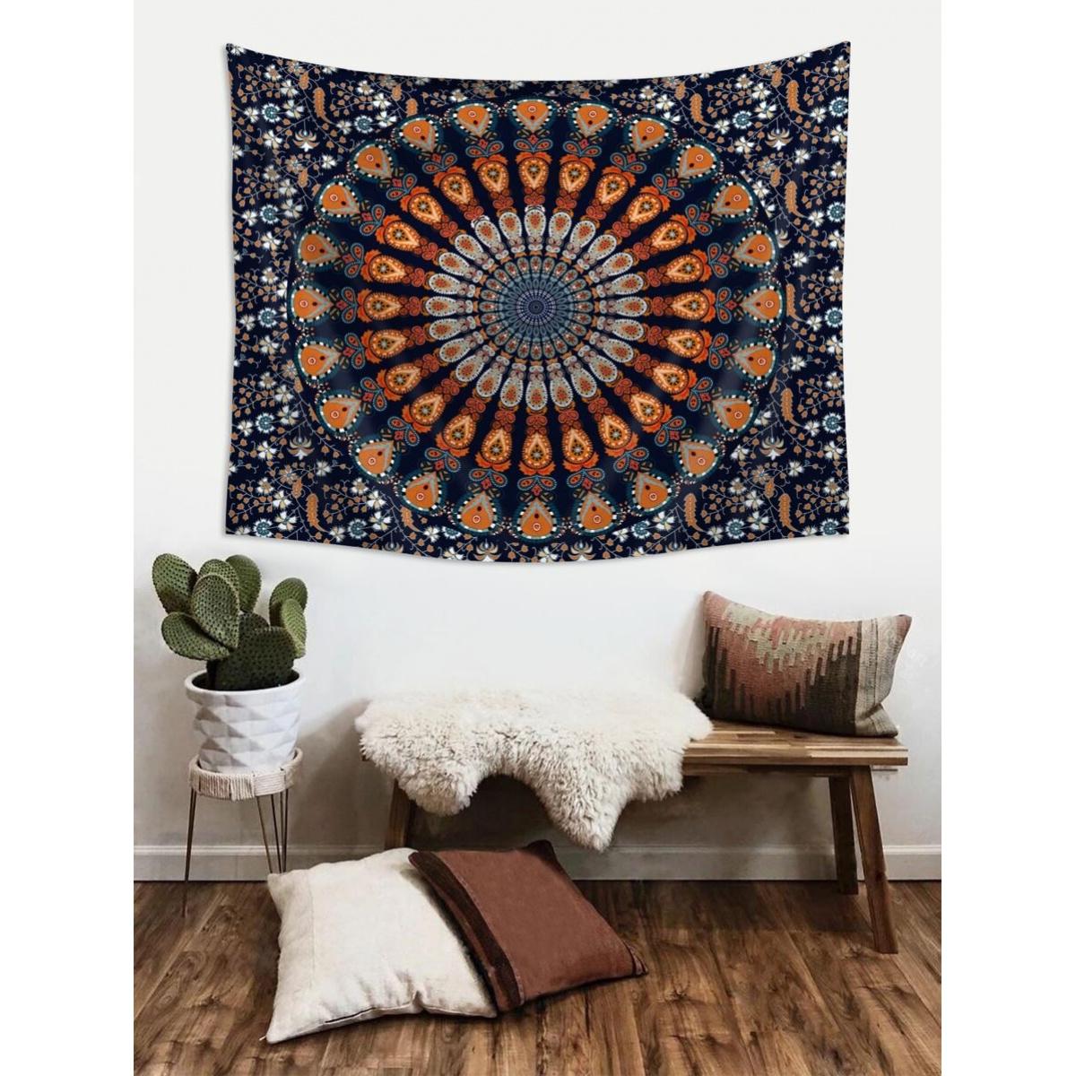 1pc Mandala Bohemian Printed Tapestry, Modern Design Polyester Fiber Square Decorative Tapestry, Suitable For Living Room Bedroom Decor, Flag For Room, Room Decor, Tapestry, Wall Decor, Wall Art ,Room Stuffs, Flags For Room, Home Decor, Wall Tapestry