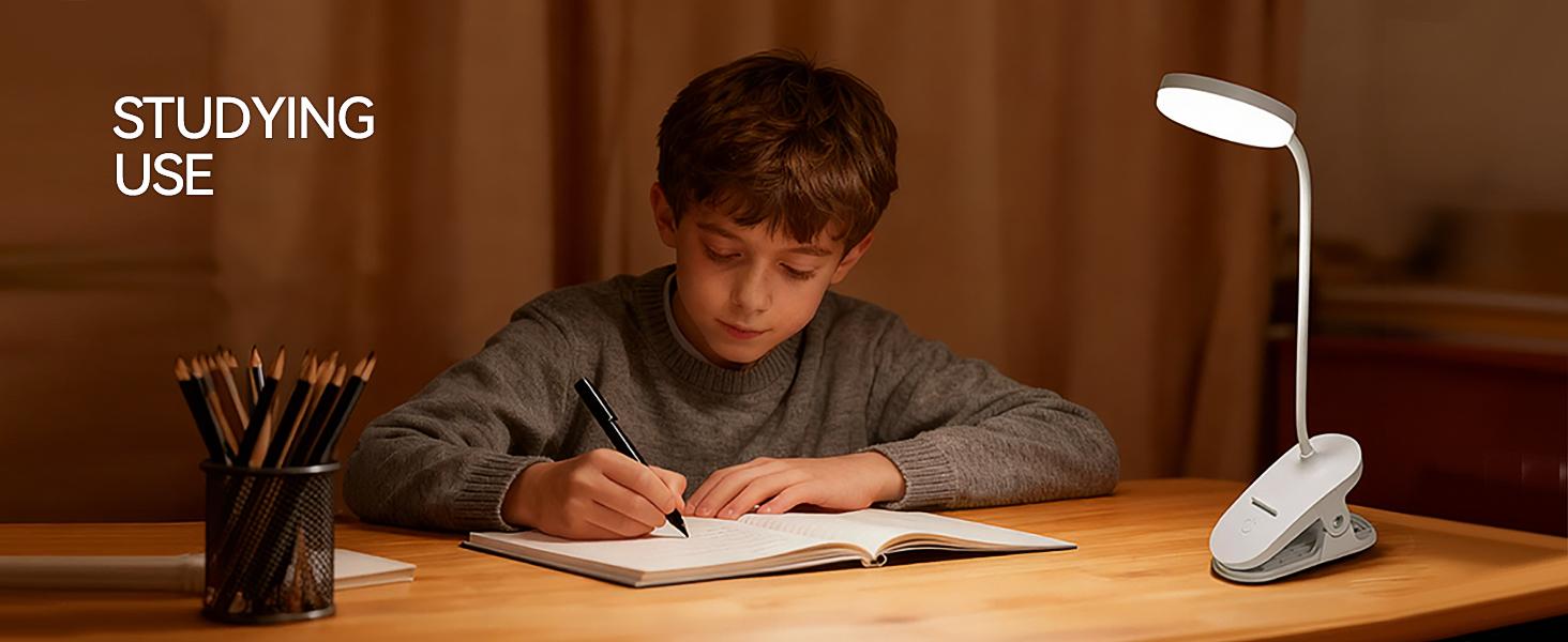 All-Scenario Clip on Lamp - 3600mAh Rechargeable Cordless Light, 360 Flexible Gooseneck, 5 Color 5 Brightness, Fits Bed Reading, Desk, Dorm, Travel, Camping, Eye-Caring - Perfect Gift for Anyone