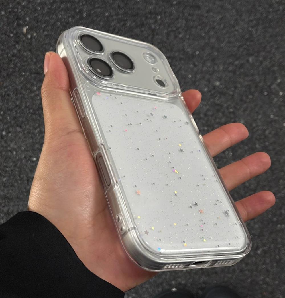 Luxury Bling Star Sequins Glitter Phone Case For iPhone 17 16 15 14 13 12  Pro Max  Clear Powder Sparkle Cover