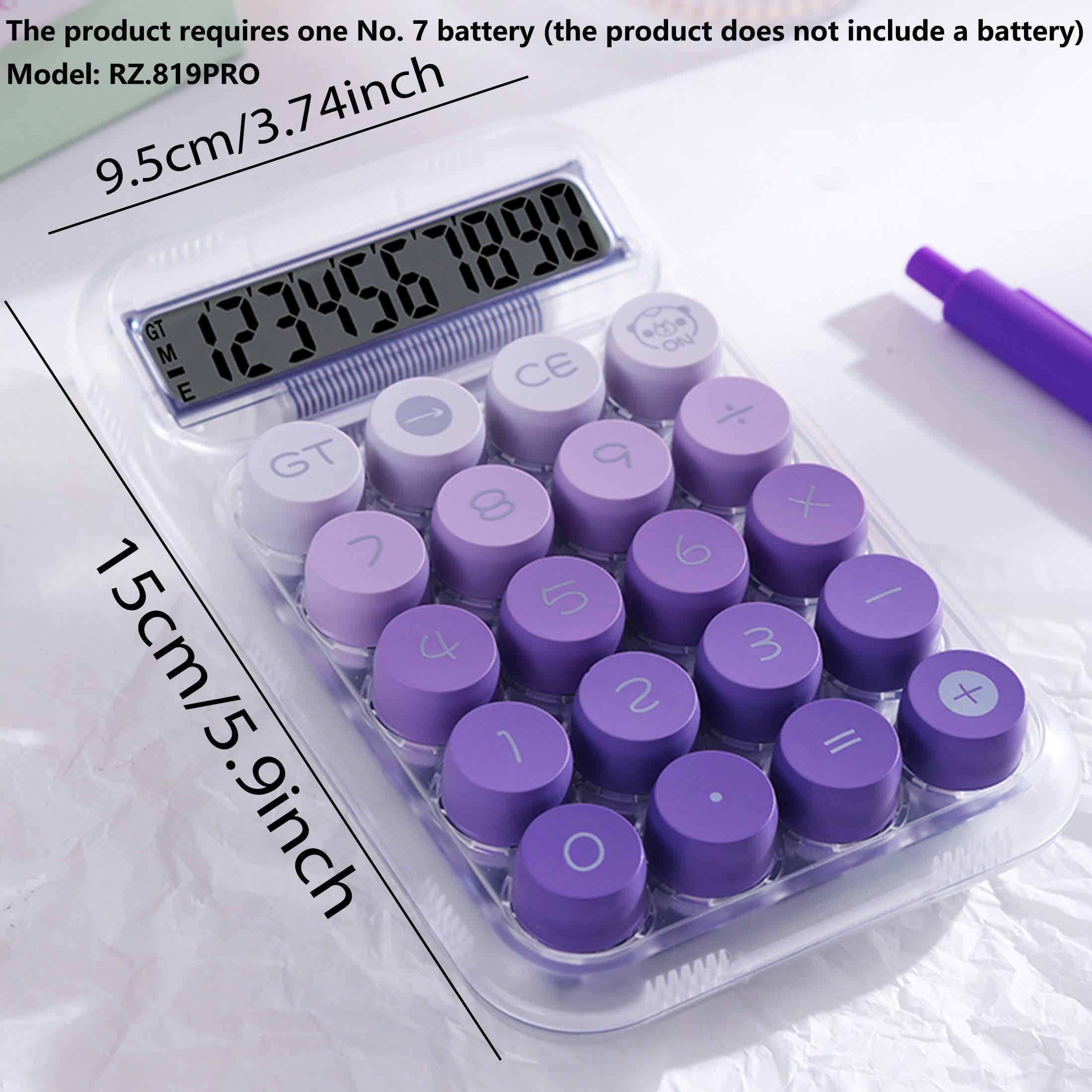 Transparent Shell Calculator, 1 Count 10 Digit Large Button Calculator with Display, Battery Powered Cute Calculator for Office Home School (without Battery) Office Stationery Supplies