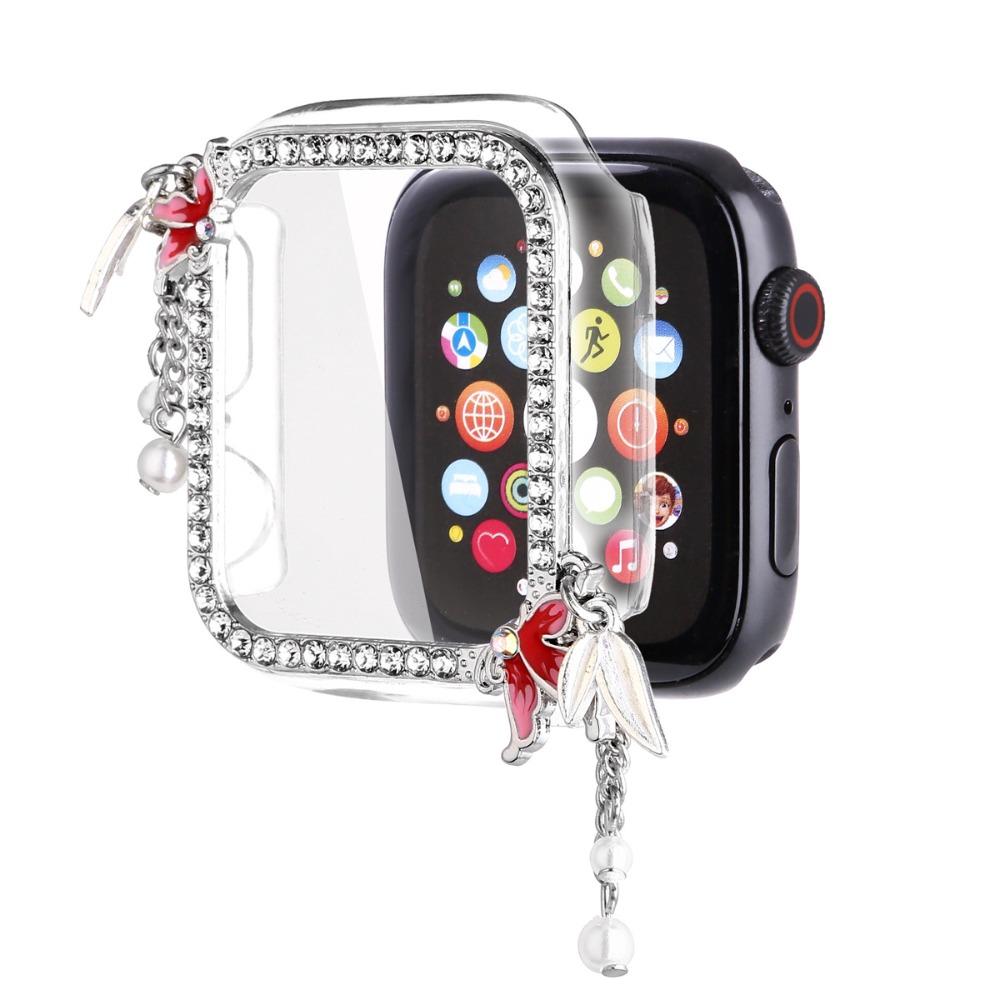 Tassel Pendant Apple Watch Case – DIY PC Protective Cover with Integrated Film for 38–49mm (Series 1–7, SE), Fashion Sparkly Design