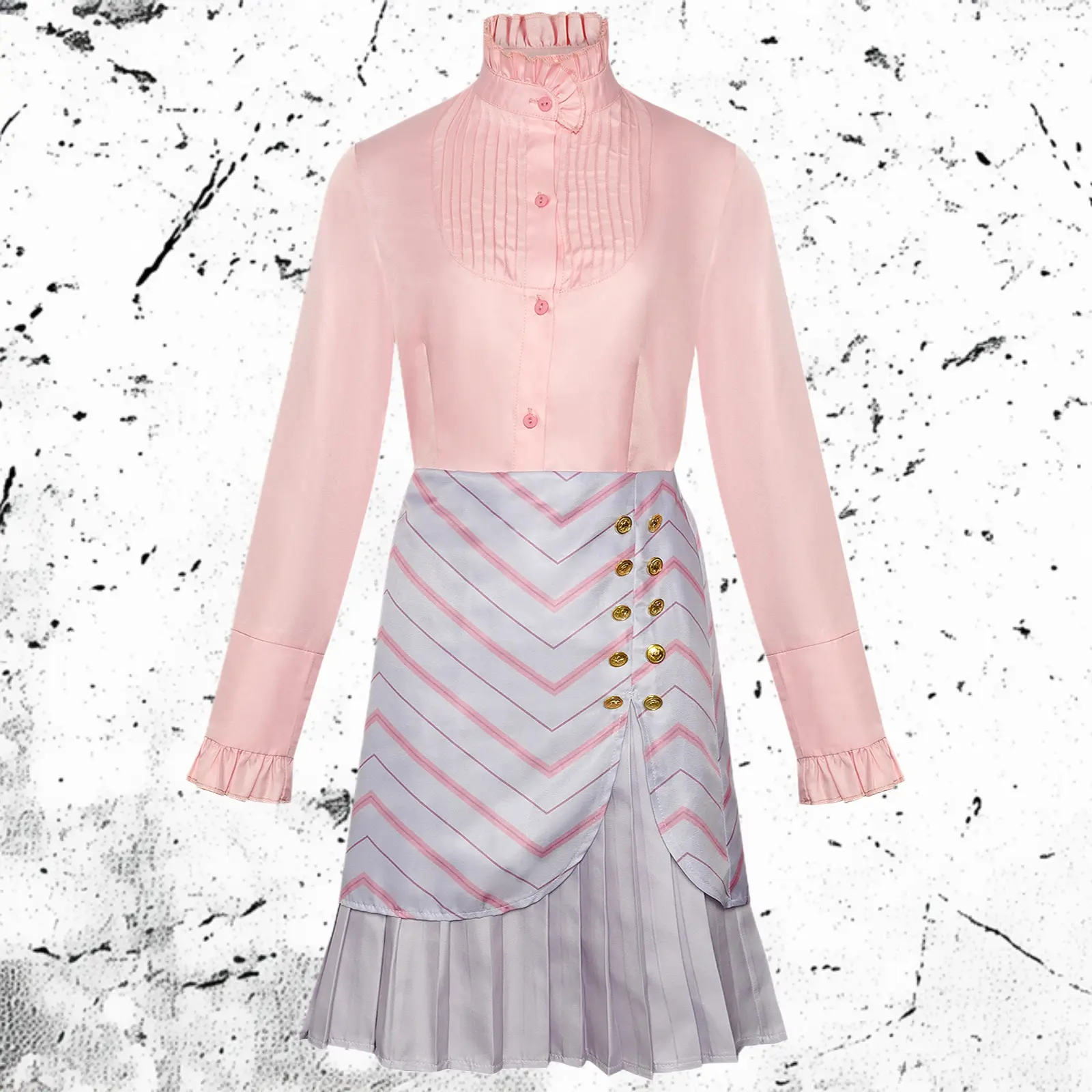 Glinda Pink Striped Suit Wicked Witch Cos Outfit For Halloween Event And Professional Stage Performance Shows