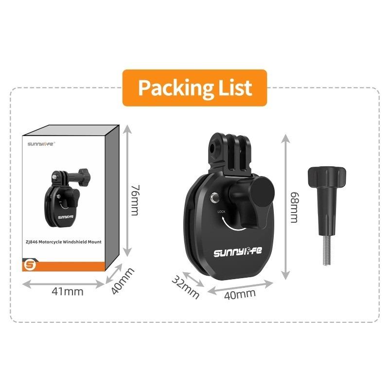 Motorcycle Windshield Clip For Insta360 X4 Ace Pro 2 DJI Action 5 PRO Phone GoPro 13 12 Action Camera Aluminum Alloy Mount Clip Motorcycle Windshield Clip For Insta360 X4 Ace Pro 2 DJI Action 5 PRO Phone GoPro 13 12 Action Camera Aluminum Alloy Mount Clip