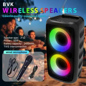 Portable Bluetooth-compatible Speaker Kts-1265, Karaoke Speaker, Multi-Mode Playback, RGB Atmosphere Light, HD Sound Quality, Ideal for Parties and Camping