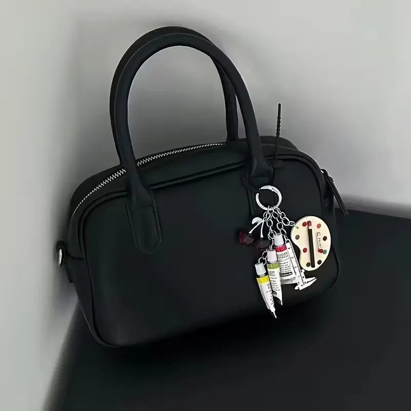 Creative Artist Palette Keychain, Resin Pendant with Small Paint Tube and Brush, Unique Aesthetic Keychain for Bags and Phones, Single Piece Sale