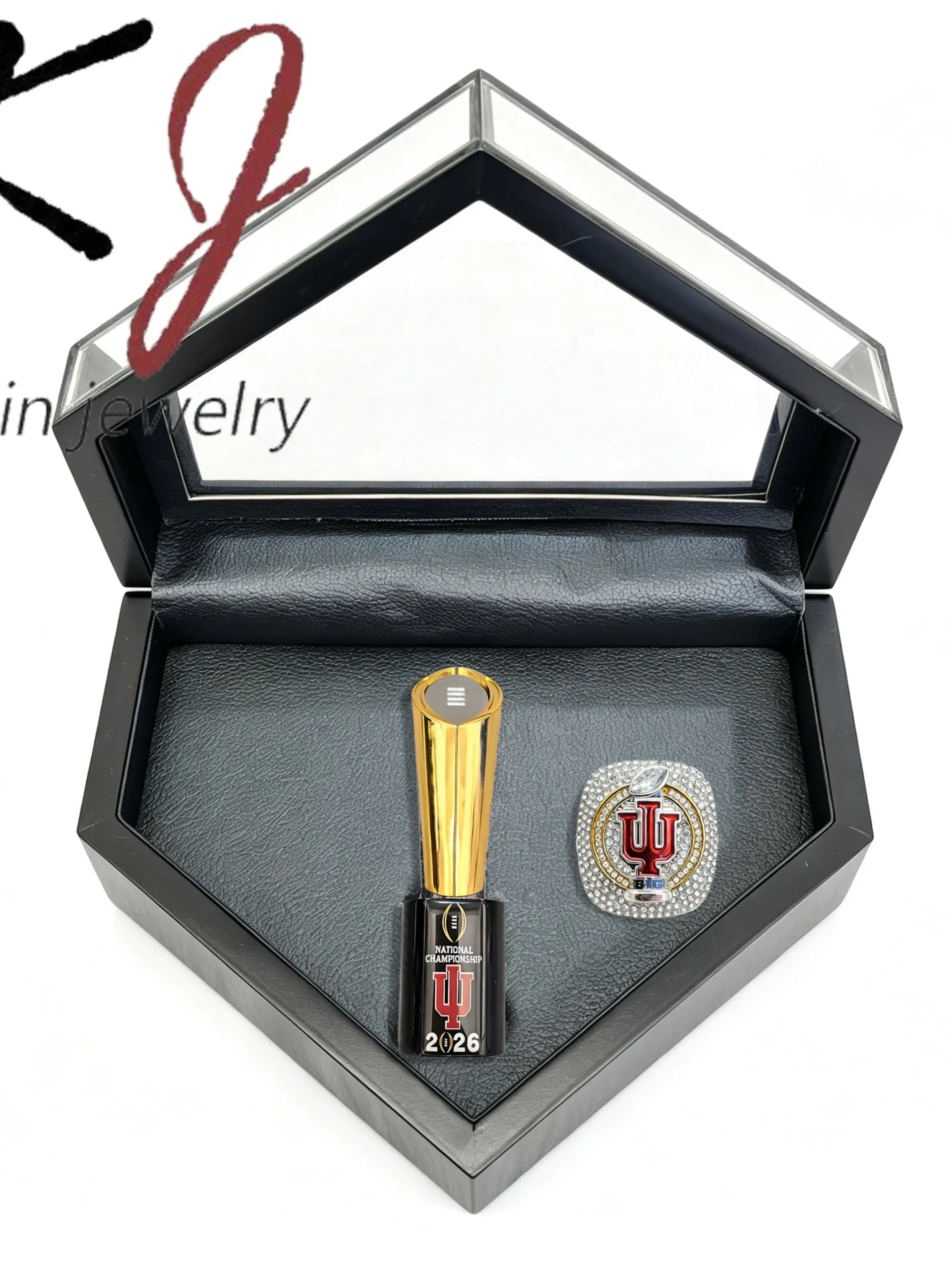 Ncaa-2026 Indiana University Football Championship Ring Set with Trophy Box, Memorial Gift for Fans, Collectors, Sports Memorabilia