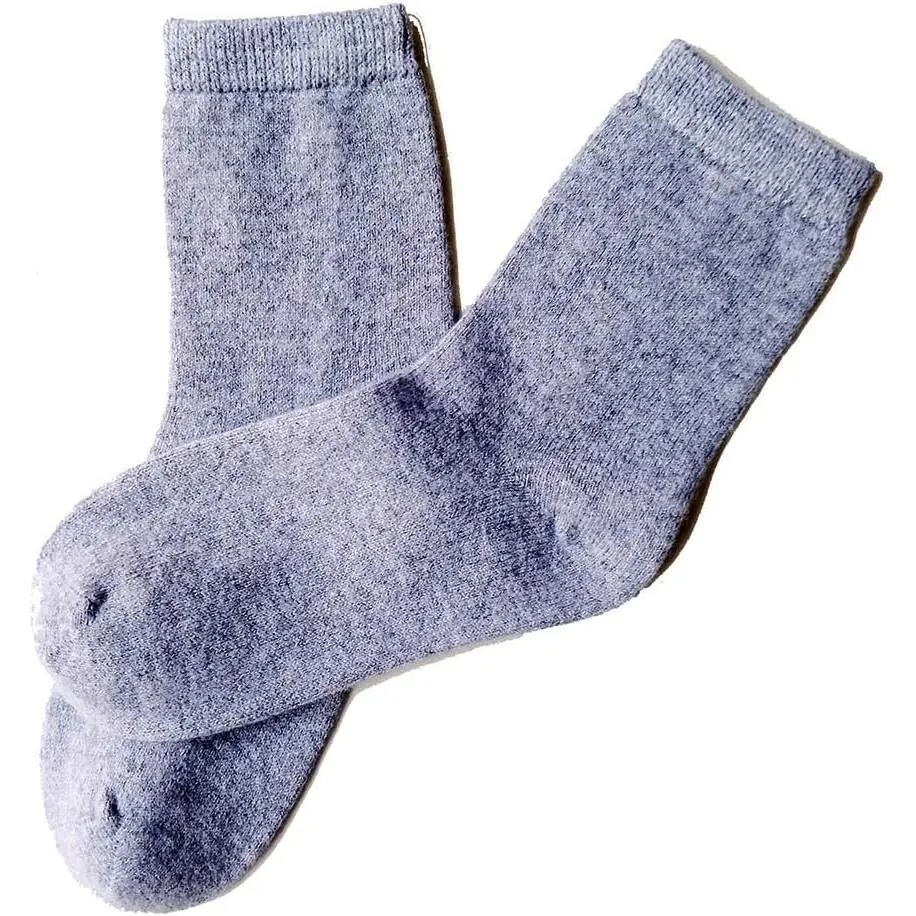 Pure Cashmere Women Men Unisex Ankle Short Causal Thick Socks, Smooth Toes and Heel Sewed by Handwork