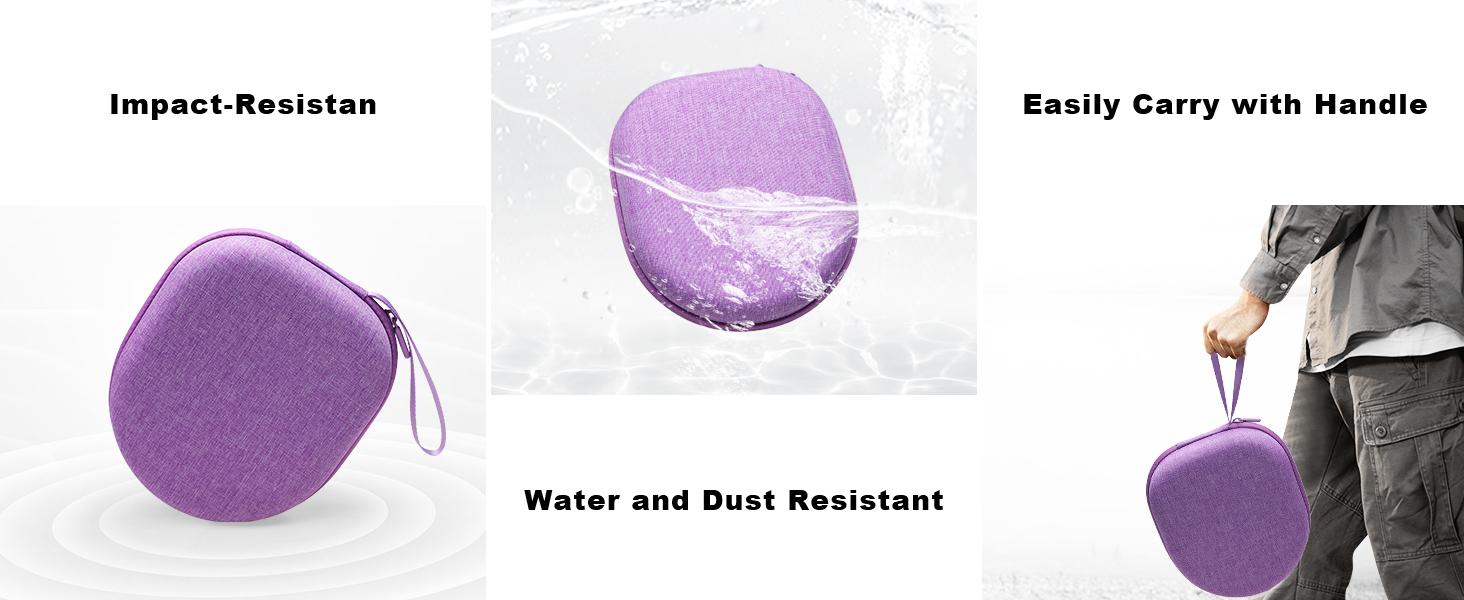 F-HPS25  Headphone Case Compatible with JBL Tune 520BT/ 720BT/ 770NC/ 670NC, Soundcore by Anker Q20i/Q30, Sony WH-CH720N/WH-CH520, BERIBES, KVIDIO, TOZO HT2 Headphones, Travel Hard Purple Case