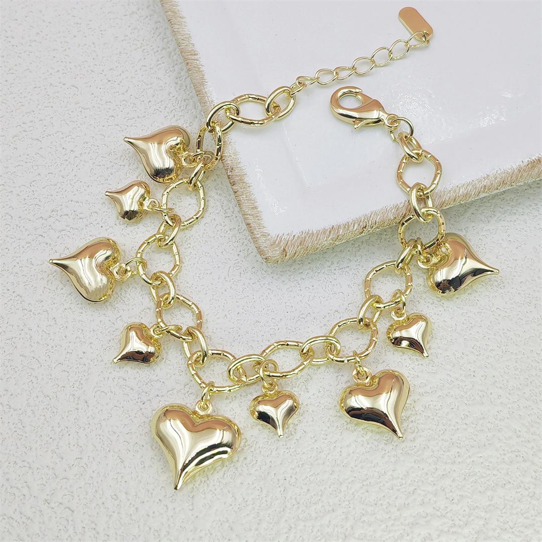 14K Gold Plated Brass Star & Heart Beaded Bracelet for Women, Vintage Boho Aesthetic Design, Multi-Wear Chain Bracelet & Choker, Anti-Tarnish & Dainty for Daily Wear & Casual Outfits