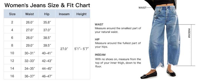 Imily Bela Women's Baggy Wide Leg Jeans Barrel Horseshoe Boyfriend Cropped Raw Hem Denim Pants