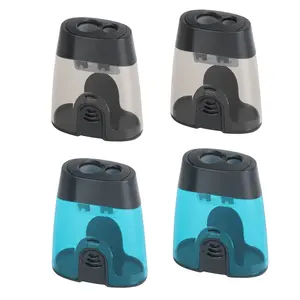 2pcs Sharpener with Storage Box, for 6-12mm, 2 Dual-Hole Sharpener, Portable Multi-functional Sharpener, Stationery Supplies