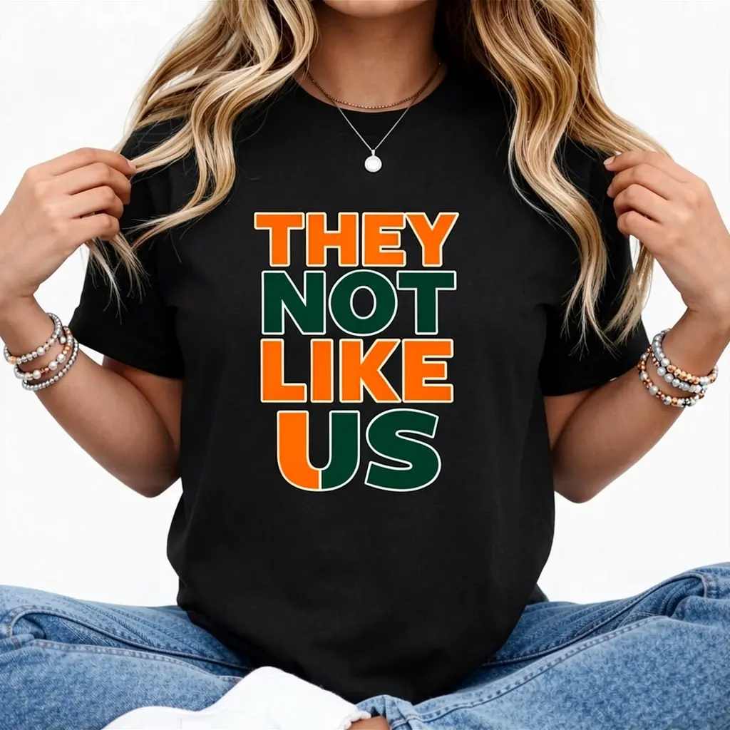 Miami Not Like Us Graphic Tee Soft Breathable Cotton Short Sleeve T Shirt With Bold Orange And Green Print Ideal For Summer Casual Outfits
