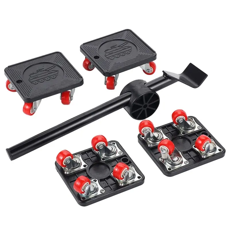 1 Set Heavy Duty Furniture Lifter & Mover with Roller Wheel Bar, Lifting Helper Tool for Moving Refrigerator and Other Heavy Appliances