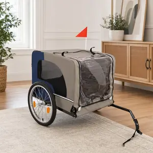 ARCH Dog Bike Trailer – Folding Steel Frame Pet Bicycle Carrier with 20-Inch Wheels, 88 lb Capacity, Universal Hitch, Mesh Windows, Reflectors, Safety Flag, Easy-Connect Design, Enhanced Visibility, Easy Storage, Bike Rides, Sturdy