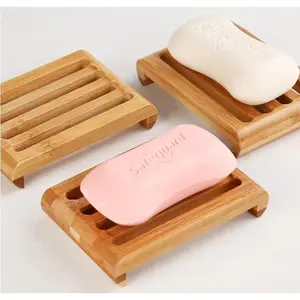 Natural Bamboo Soap Dishes, Tray Holder, Bathroom Soap Rack, Plate Box Container, 50PCs per Lot