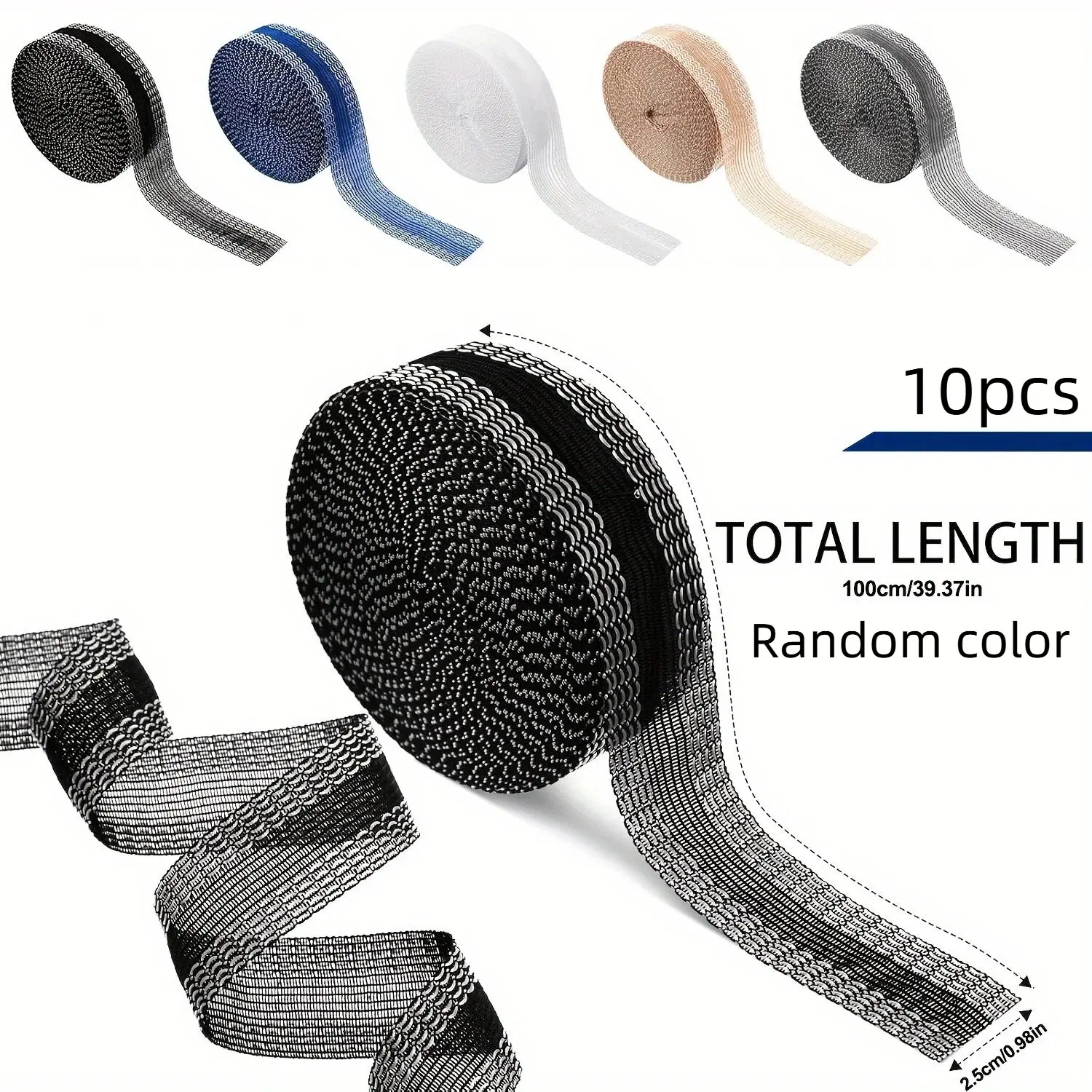 10-Pack Invisible Edge Tape, Self-Adhesive Fabric Patches for Pants, Jeans, Long Pants, Durable Clothing Repair Strips, Multiple Colors Available