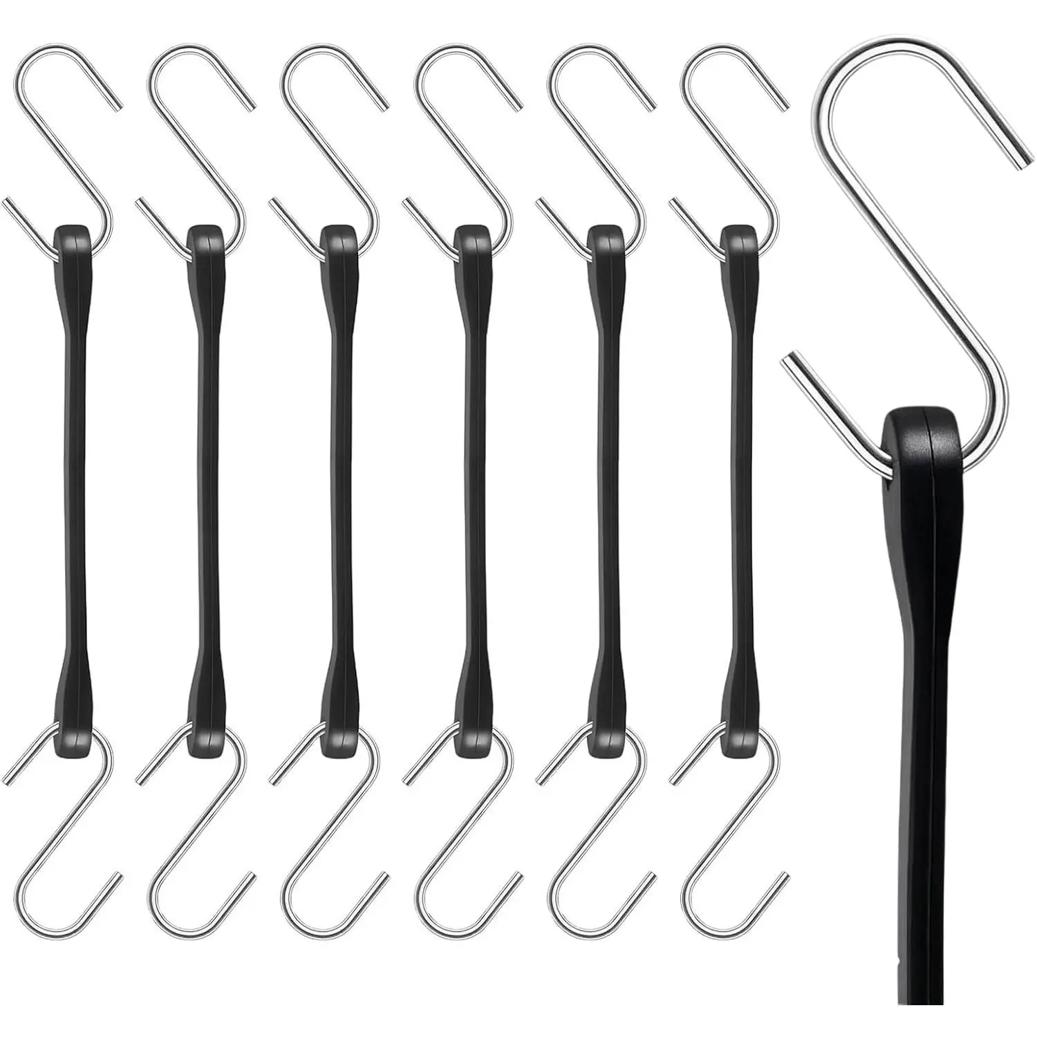 6 Inch Rubber Bungee Cords with Hooks, 6 Pack Bungee Cords with Hooks | Heavy Duty Outdoor Small Bungee Cords with S-Hooks, Black Rubber Straps for , Van, , Cargo, Tarps, Canvases