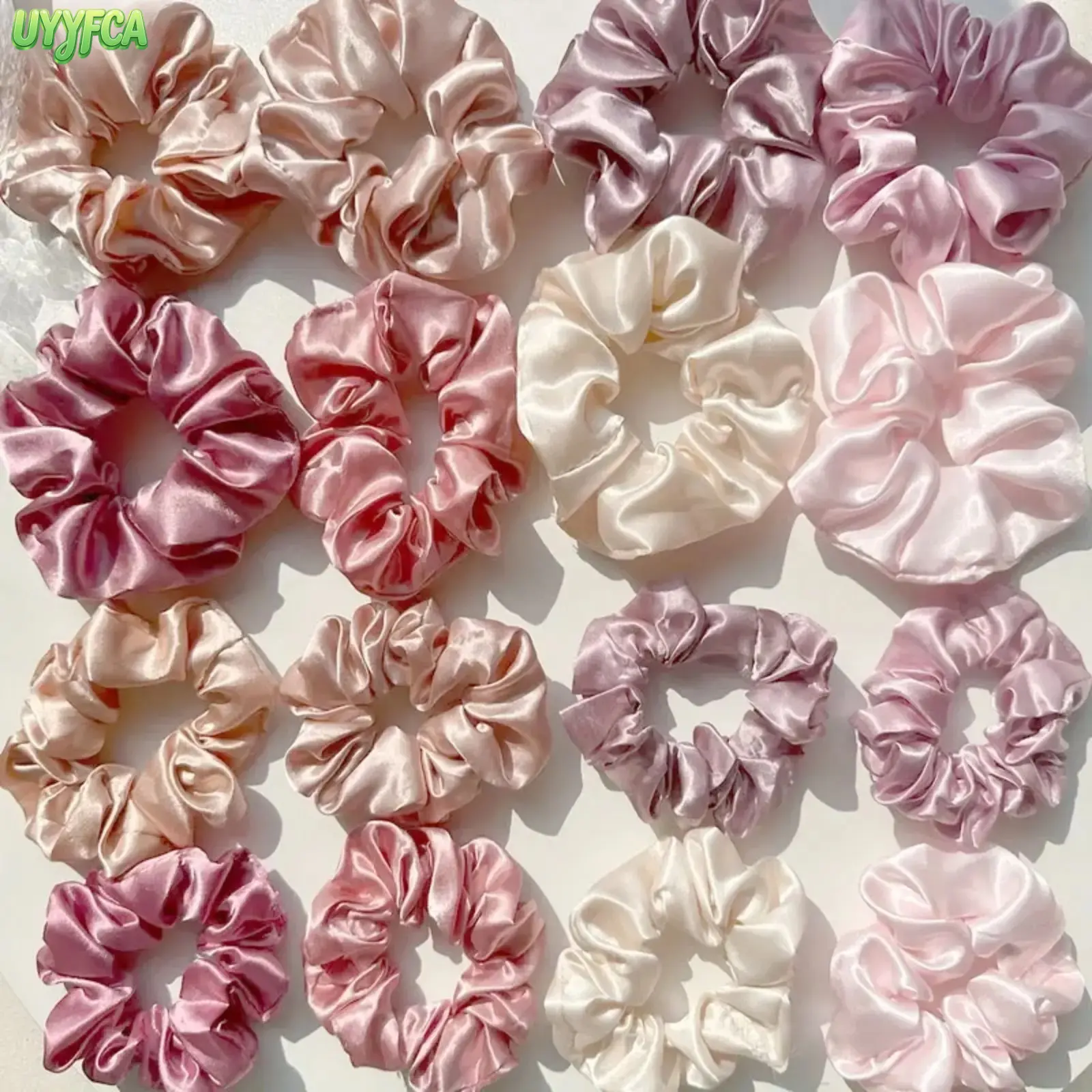 16 Pack Mixed Silky Satin Hair Scrunchies for Women and Girls, No Crease No Damage Elastic Hair Ties,Premium Solid Colors, Soft Glossy Solid Color Ponytail Holders, Aesthetic Hair Accessories for Daily Work Party Beach vacation,Summerwins