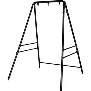 Upgraded Hammock Chair Stand Metal Swing Stand Frame, Heavy Duty Steel Hammock Chair Stand Only for Porch, Backyard, Indoor or Outdoor, Black