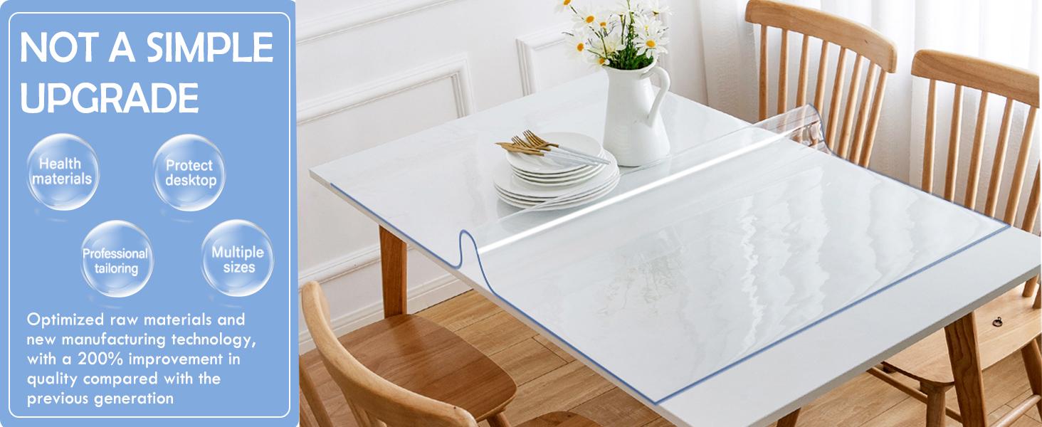 16X16 Inch Clear Dining Table Protector Entryway Tablecloth Desk Pad Mat Wooden Furniture Coffee Bistro Bed Sofa Side Table Top Protection Countertop Cover Waterproof PVC Vinyl