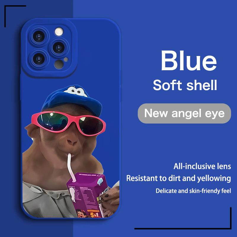 Cute Monkey Pattern Phone Case , TPU Soft Silicone , Fully Protected and Shockproof For iPhone 16 15 15Pro Max 14 14Pro 13 12 11 X 16promax Plus Cool