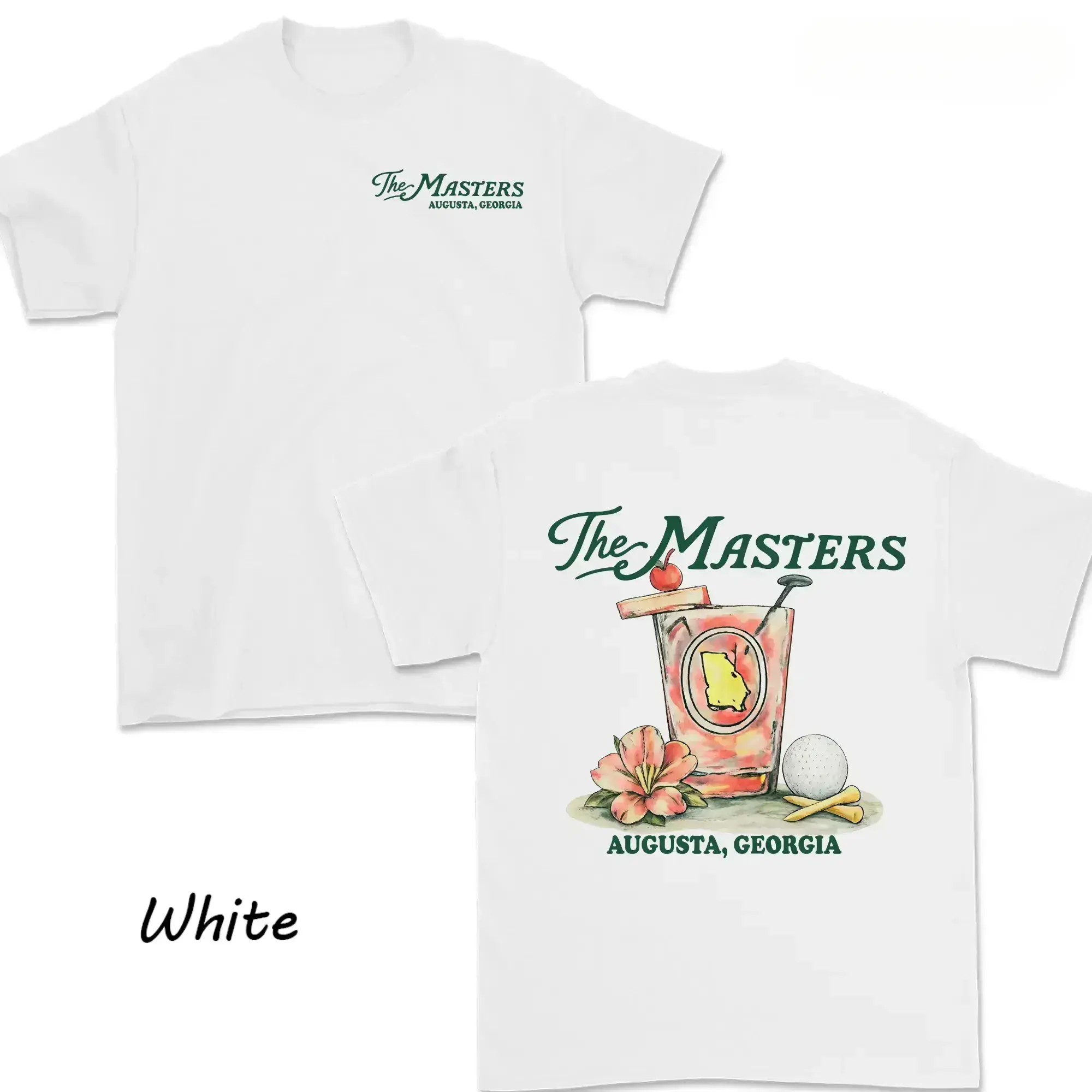 The Masters  Georgia Golf Cocktail  For Men For Women,  Souvenir Tee, Azalea Drink Graphic, Tournament Keepsake Gift, Trendy Unisex  augusta shirt