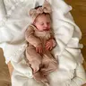 Realistic 50 CM Cloth Body Reborn Baby Sleeping Doll With 3D Skin and Visible Veins, 20 Inch Alive Newborn Bebe Art Collectible Lifelike Newborn Babydoll
