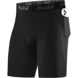 Men's Compression Shorts with Pockets – 9" Performance Athletic Shorts for Workouts Sports Running Spandex UnderwearGift.