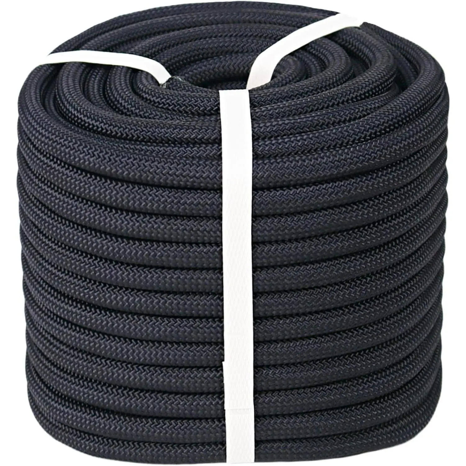 1/2" X200' Double Braided Polyester Rope Strong Arborist Rigging 48 Strand Black