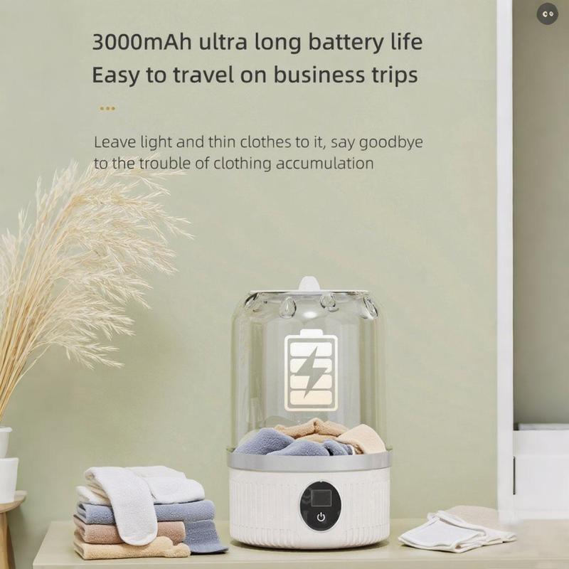 Mini Compact Multifunction Washing Machine for Handkerchiefs, Towels, Lingerie, Baby Clothes and Socks, 3 Washing Modes for Apartments, Dorms, Camping and Travel