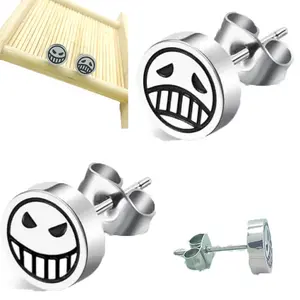 1 Pair One Piece Portgas D Ace Stud Earrings, Hot Japan Anime Cosplay Earrings, Unisex Anime Character Earrings for Men Women, Anime Fan Merchandise for Daily Wear Cosplay Party Gift