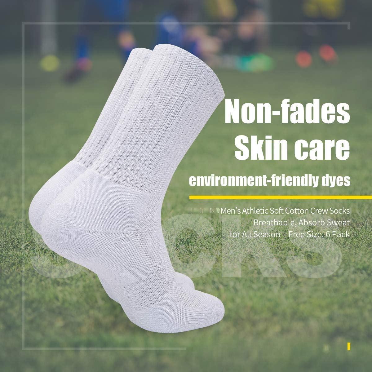Unisex Cushioned Crew Training Athletic Socks Men & Women with Combed Cotton Moisture Wicking Breathable Performance