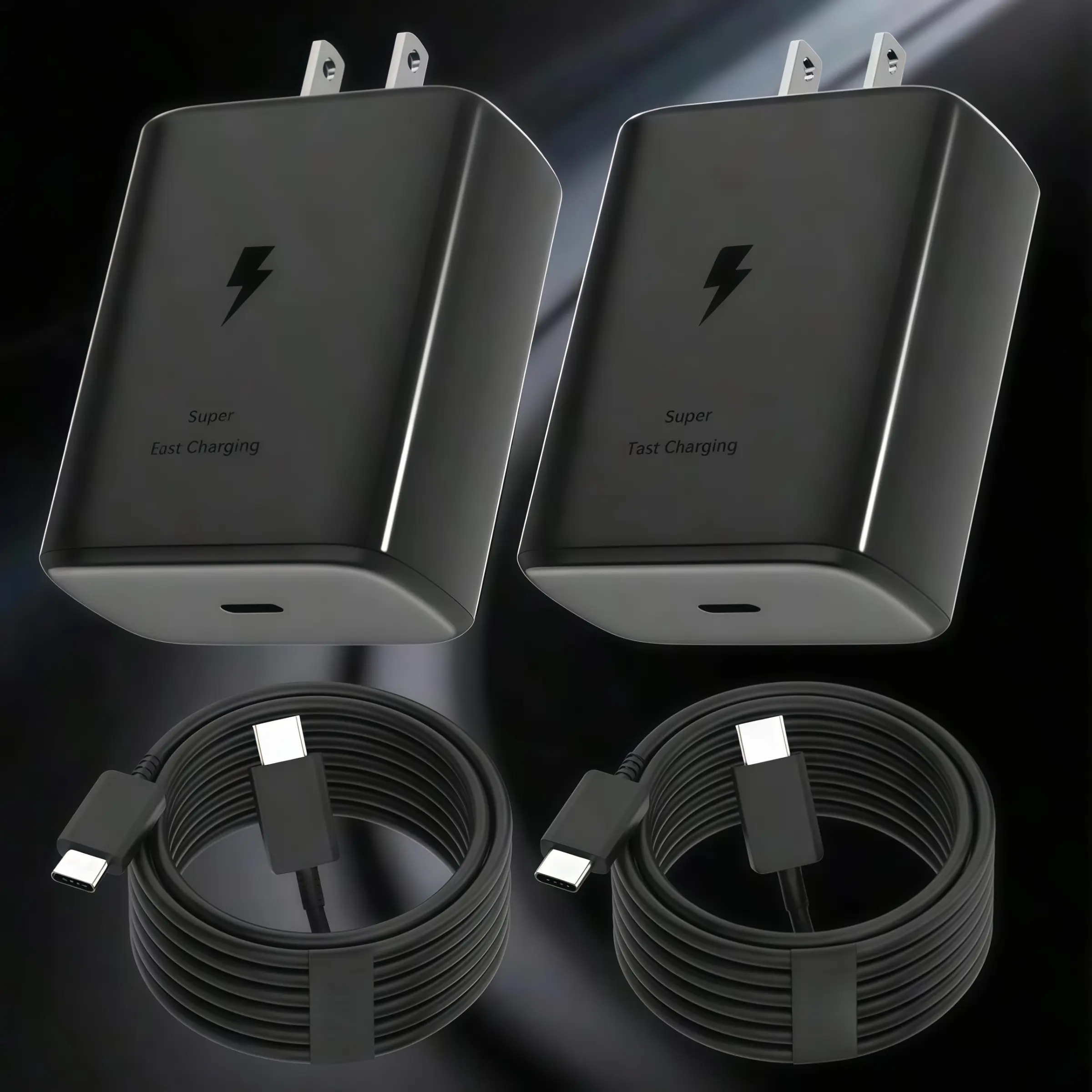 2-Pack 45w Super Fast Charger Type C Charging, USB-C Wall Plug, Compatible with Samsung Galaxy S Series & iPhone Models, High Efficiency Power Output