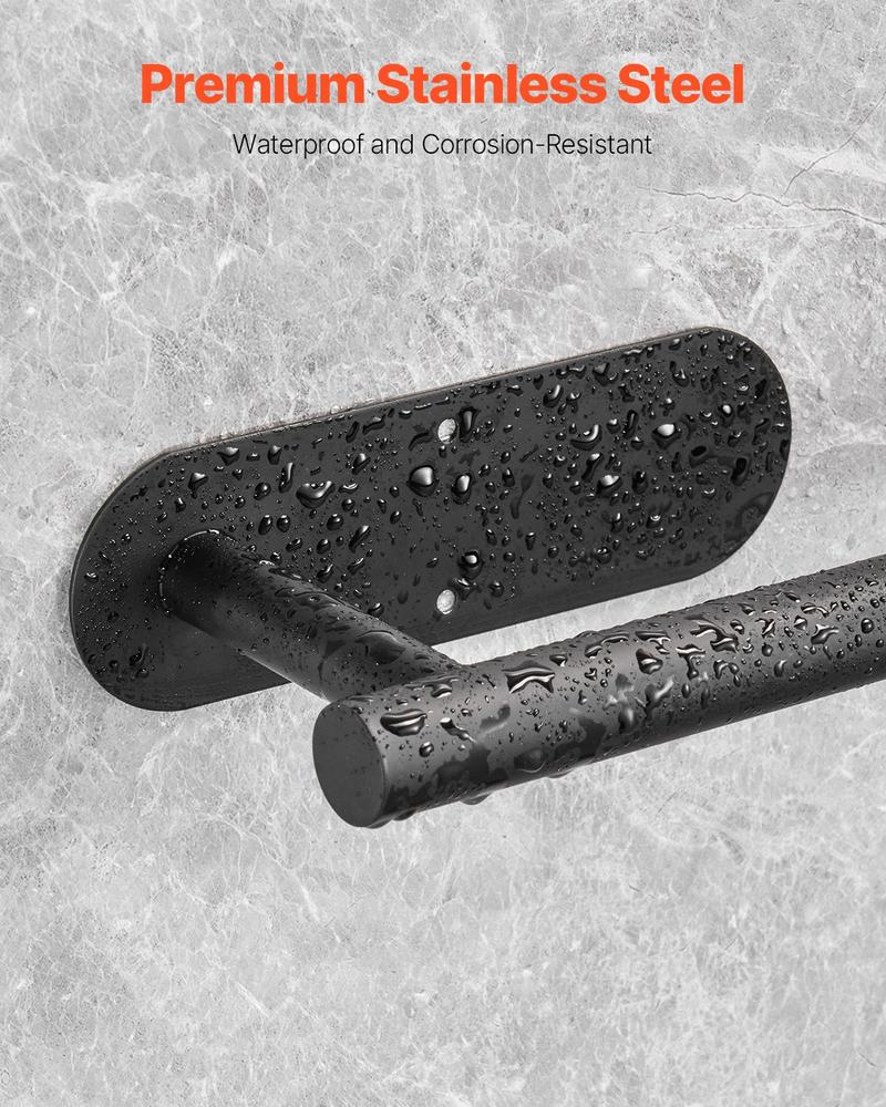 VEVOR Paper Towel Holder Under Cabinet, High-Quality Stainless Steel Paper Towel Holder, Self Adhesive or Drilling Paper Towel Holder Wall Mount for Kitchen, Bathroom, Pantry