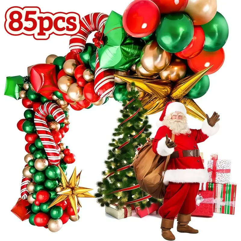 85-Piece Christmas Balloon Arch Decoration Set, Theme, Ideal for Christmas, New Year, Anniversary, Holiday Parties