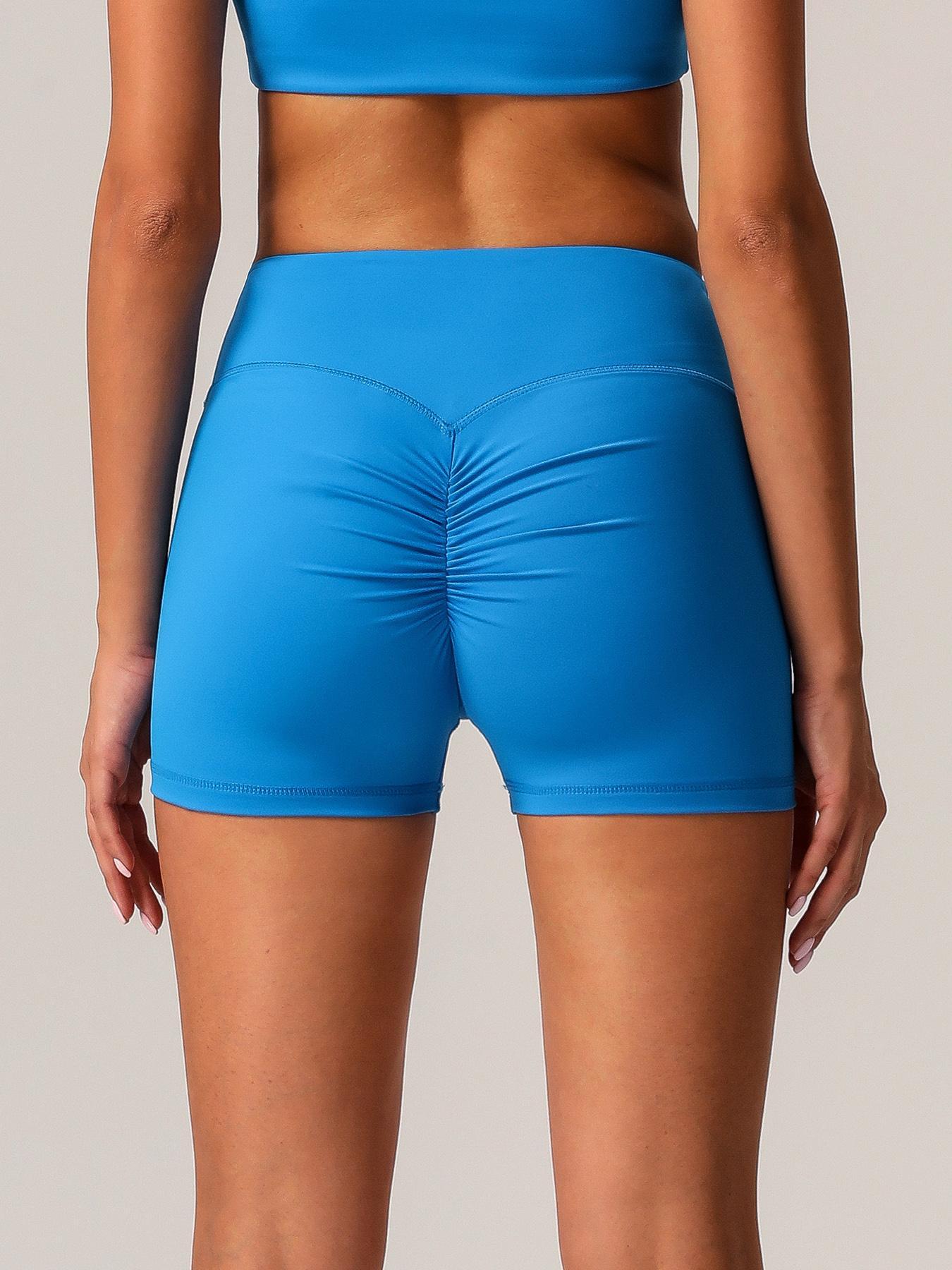 Women's Solid High Waist Gym Shorts, Elastic Waist Shorts, Casual Comfy Breathable Quick Drying Skinny Shorts for Yoga Gym Workout Running, Ladies Sportswear for All Seasons