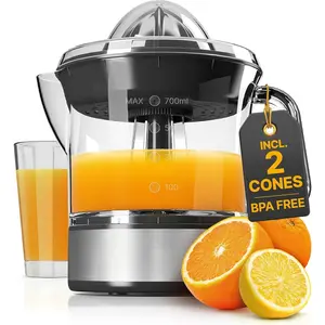 Orange Juicer Electric - 2 cones & BPA-free I High juice yield & Large Volume I 24oz Lemon Juicer Squeezer I Electric Citrus Juicer Orange Juice Press Juicers Exprimidor De Naranjas Limones