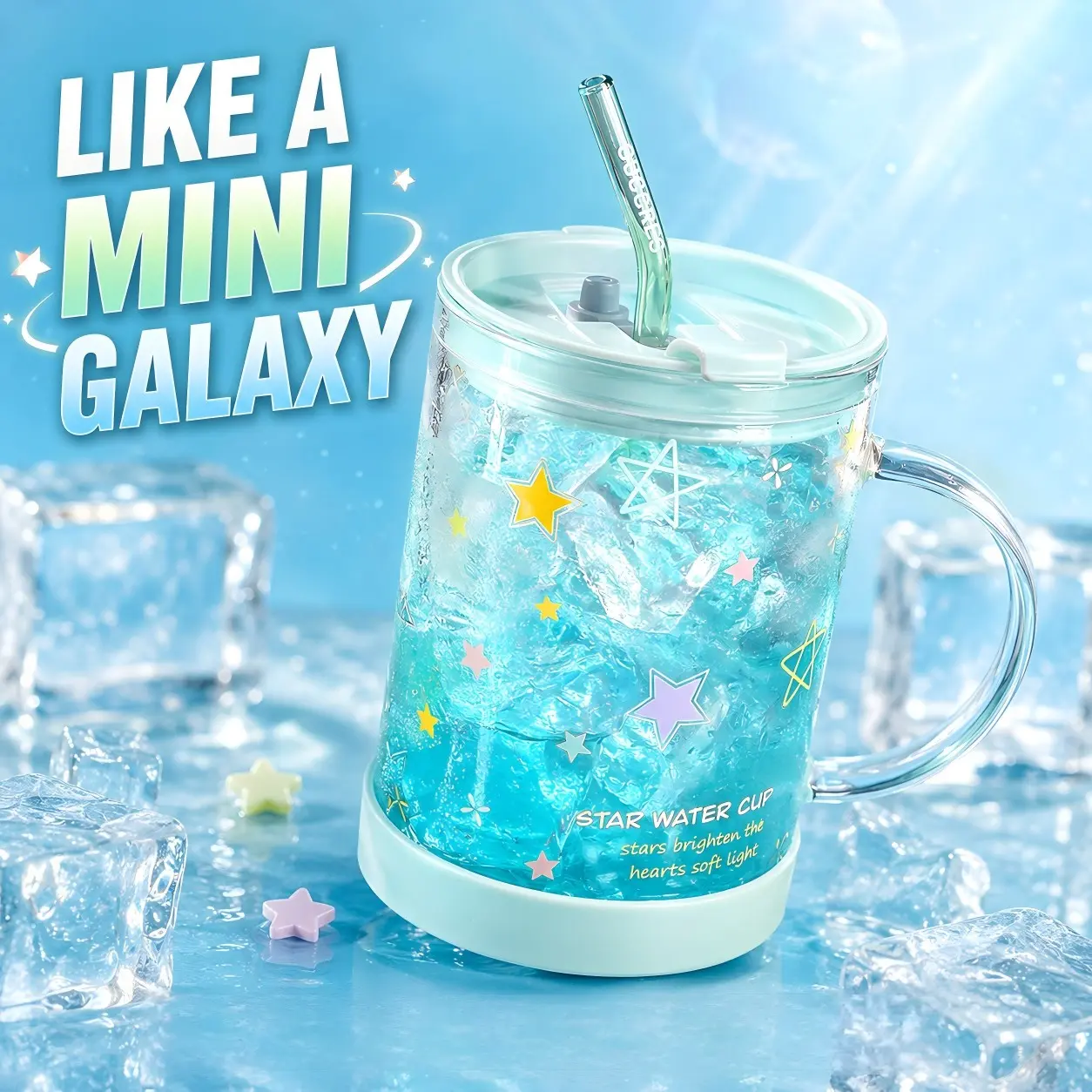 1000ml/24oz high borosilicate glass drinking cup with lid and anti-slip silicone base, complimentary straw cap, transparent multi-functional graduated cup, kitchen milk coffee cup, gift, Drinkware Tumbler