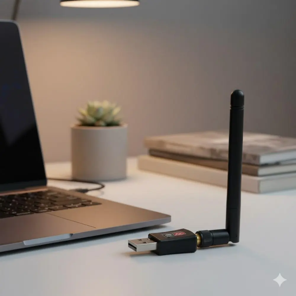 AC600 Mini USB WiFi Adapter Dual Band 2.4G 5GHz Wireless Network Card for PC Laptop Desktop with Antenna Windows Mac Linux Compatible Upgrade Internet Speed