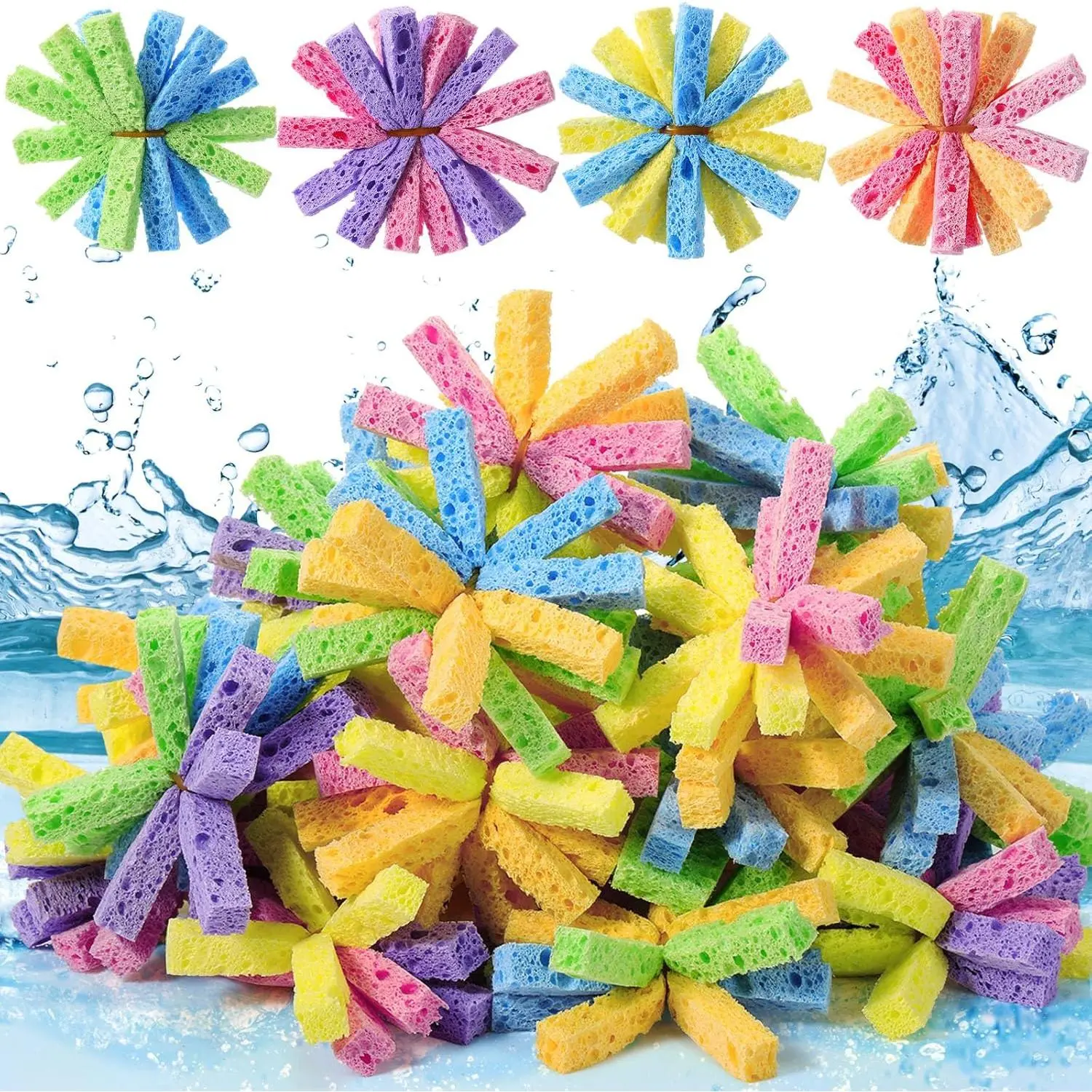 24 Pcs Reusable Foam Water Sponge Balls - 3.15 in Diameter, Soft When Wet, Durable Quick-Soak Kids Pool Toys for Sports, Water Fun, Inflatable Pools, Friends, Neighbors, Fresh Color