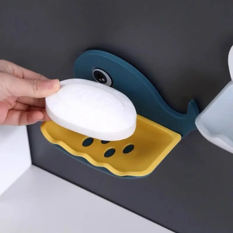 Aesthetic Home Gadget! Cartoon whale soap dish, multiple colors available, no damage to walls #cutesoapholder