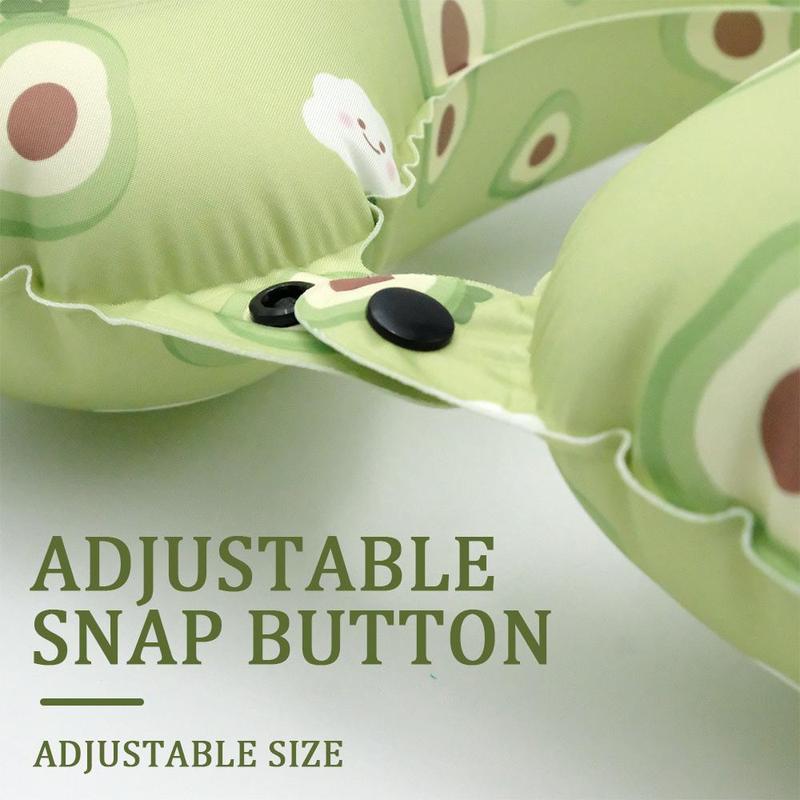 Inflatable Travel Pillow, Neck Pillow for Traveling Airplanes Train Car Office, Portable U-Shaped Blow Up Neck Support Pillow