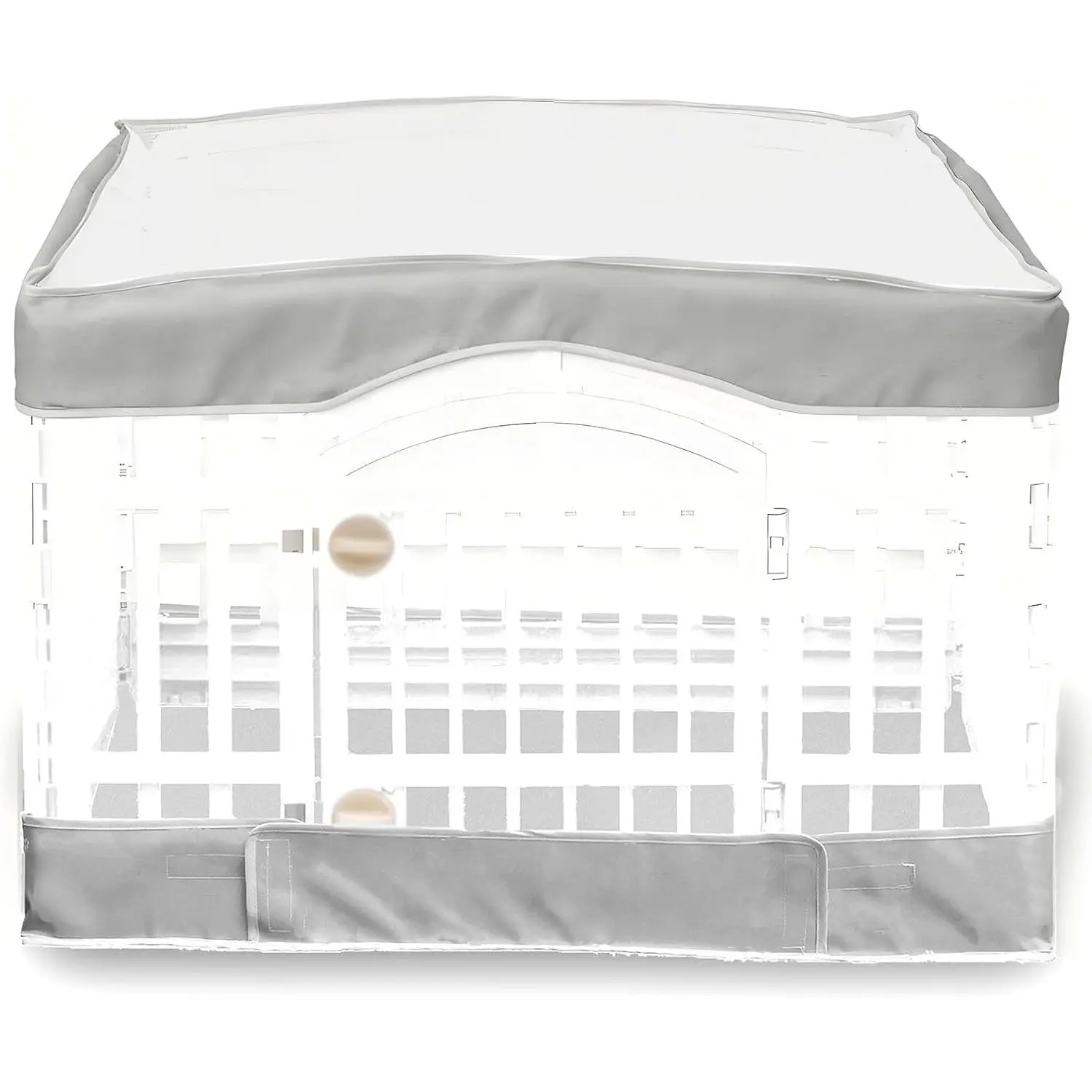2 Pack Dog Playpen Cover and Bottom Pad Fits for 36 Inch 4 Panels Pet Playpen, Dog Crate Pad Puppy Play Pen Cover, Hoop and Loop Design (Note: Playpen Not Included). (PureGray)