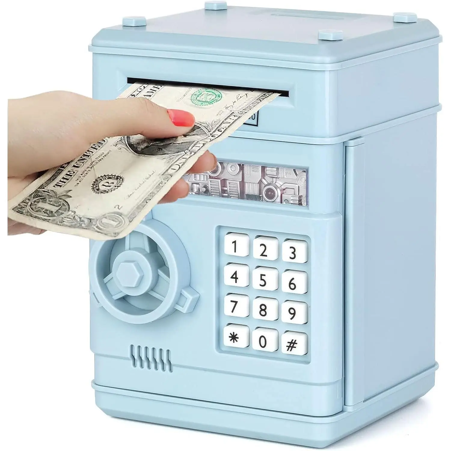 Piggy Bank Cash Coin Can ATM Bank Coin Money Bank for Kids Age 3-12, Money Savings Box Mini ATM Coin Bank Toys Gifts for 3 4 5 6 7 8 9 10 11 12 Year Old Boys Girls
