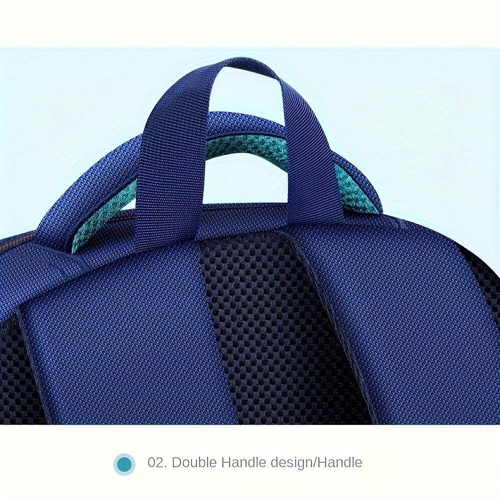 Cartoon Astronaut Backpack - Large Capacity, Adjustable Straps, Tablet Pocket, Ideal School & Commuting, Navy Blue with Colorful Space Design, Backpack School